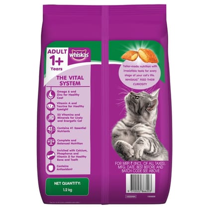 Whiskas Tuna Flavour Adult (1+ Years) Dry Cat Food 1.2kg