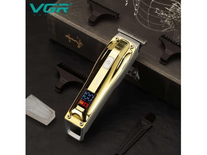 VGR V-956 with Turbo Mode & Digital LED Display Trimmer 100 min Runtime 3 Length Settings (Gold)