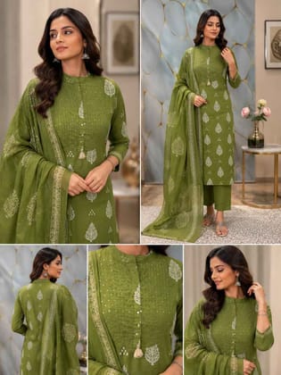 Cotton Discharge Print Suit Set Cotton Discharge Print Suit Set