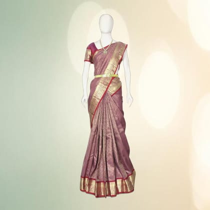 Traditional Pattu Silk Saree (Mauve) | Rich Zari Border | Festive & Wedding Wear Traditional Pattu Silk Saree (Mauve) | Rich Zari Border | Festive & Wedding Wear