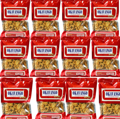 Banana Chips Red Chilli Flavour Crunchy Traditional Indian Snack 150 gms X Pack of 12 Pouches.