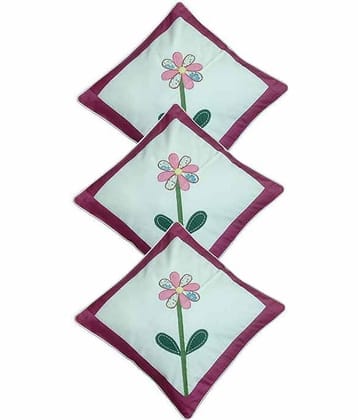 Hugs'n'Rugs White Cotton Cushion Covers - Set Of 3