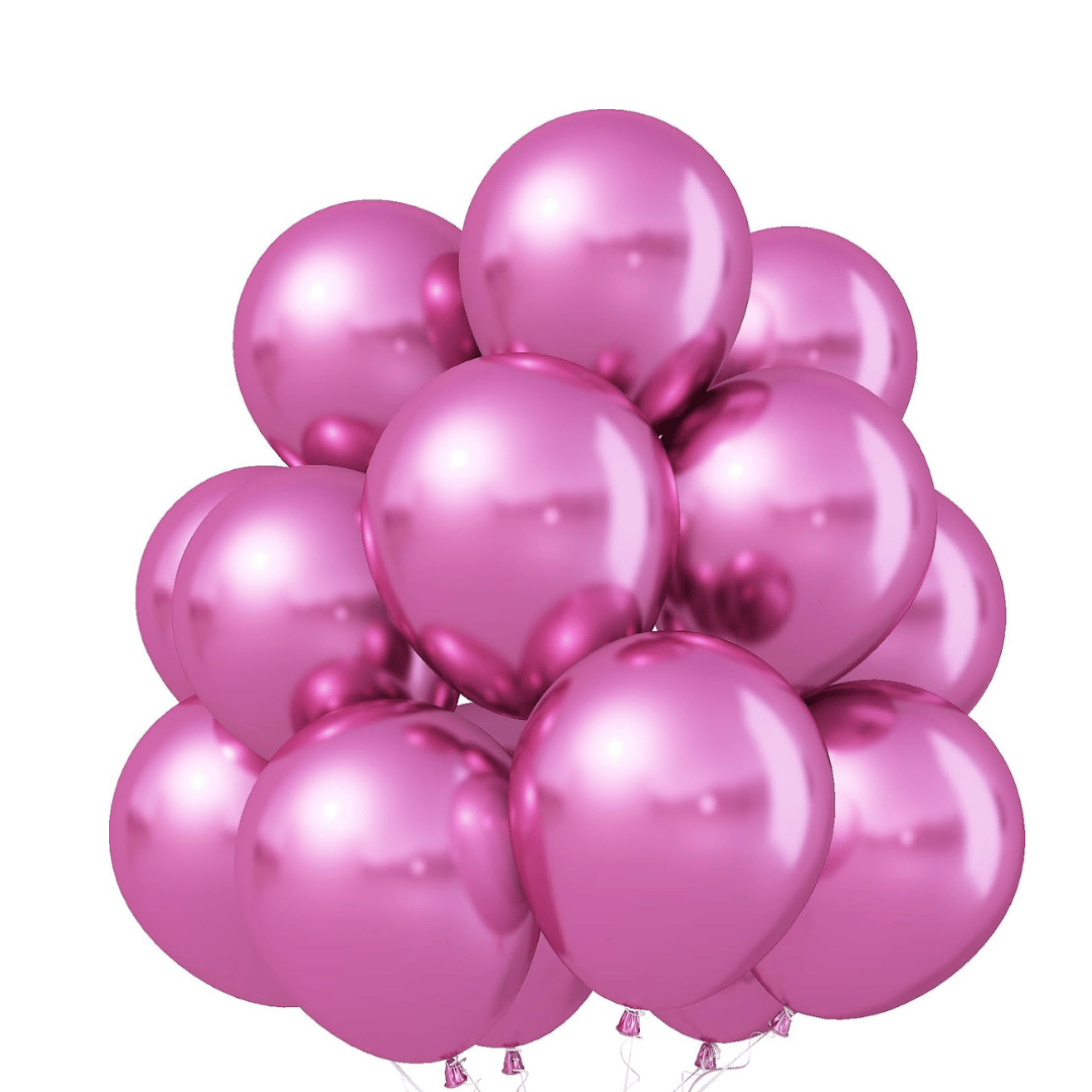 Wanna Party Chrome Hot Pink Balloons 12 inches - Pack of 50