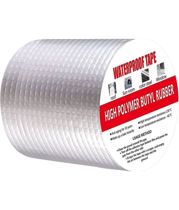 RAMDEV ENTERPRISE leakage repair waterproof tape for pipe leakage water leakage in tank roof water leakage solution Aluminium Foil Tape Super Waterproof Adhesive Tape butyl tape (4inchX5MTR).