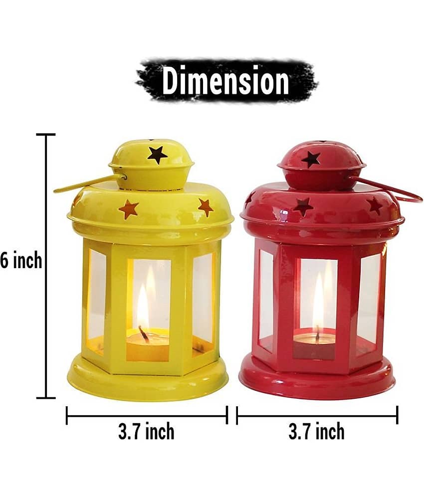 Arsalan Table Top and Hanging Iron Tea Light Holder - Pack of 2