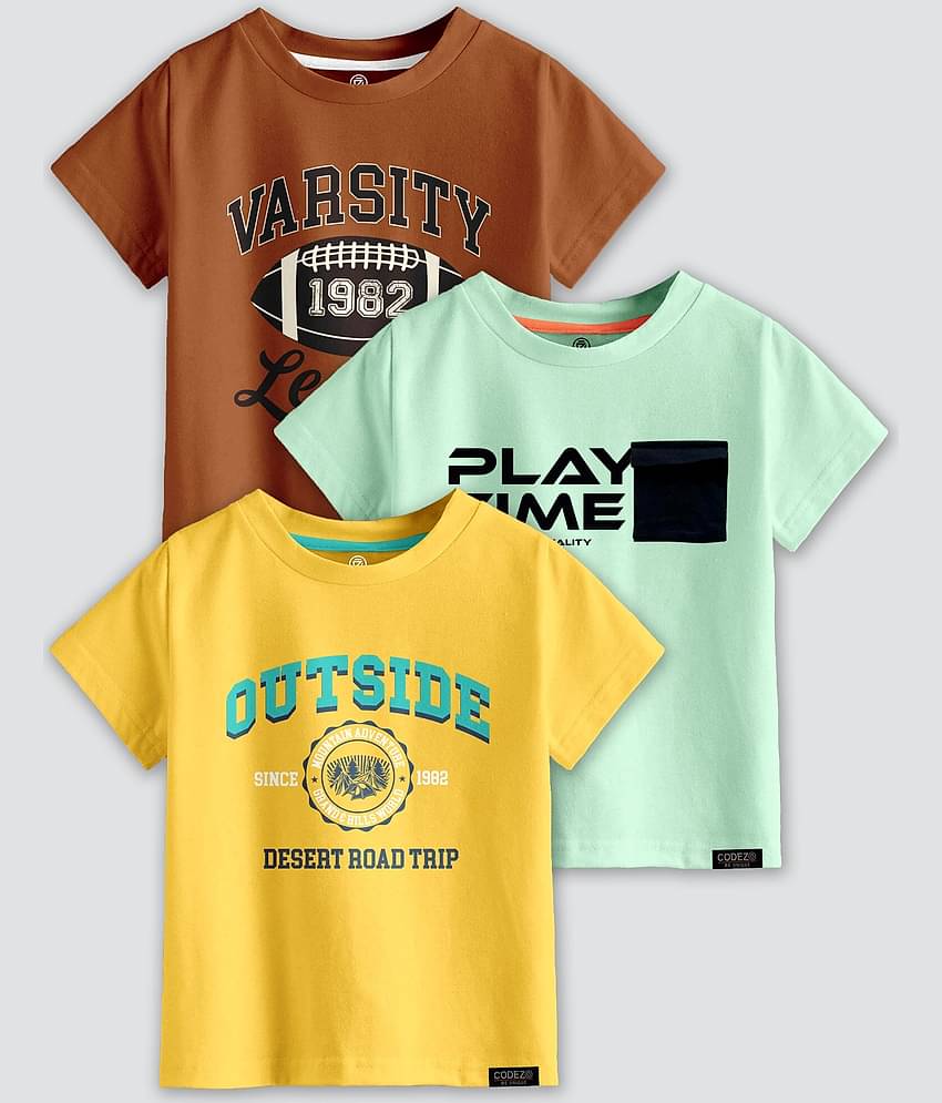 CODEZ Pack of 1 Boys Cotton Blend T-Shirt ( Multi Color )