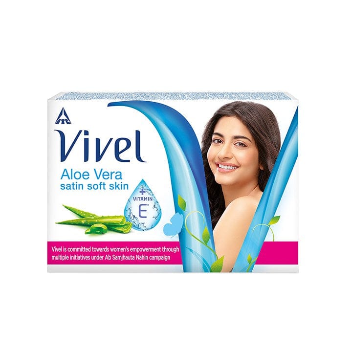 Vivel Aloe Vera Soap, For Satin Soft Skin, Enriched With Aloe Vera & Vitamin E, 100 G