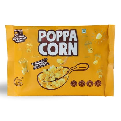 Poppacorn Microwave Popcorn 660gms | Imported Raw Maize | Popcorn Kernels 33gx20 pouches | Ready to Cook | High Expansion | Homemade Healthy Snack | Golden Buttery Popcorn | Pack of 20 (660, Golden Buttery)