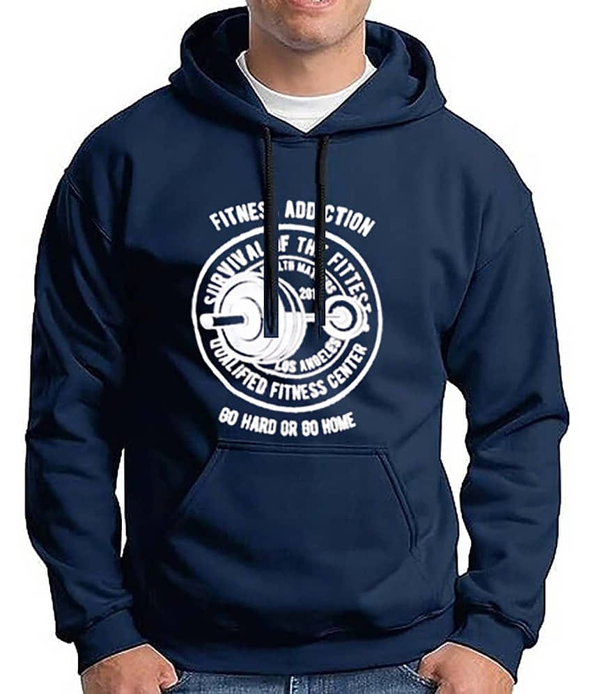 code yellow Fleece Hooded Men's Sweatshirt - Blue ( Pack of 1 )