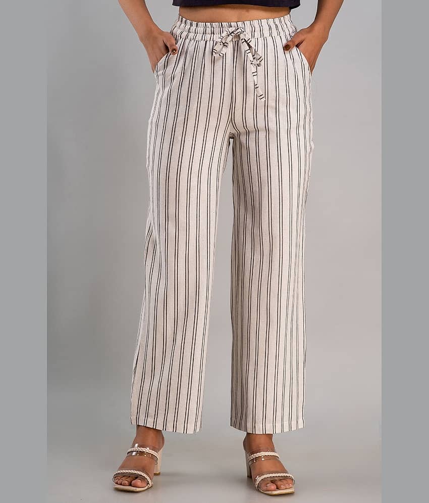 MAUKA - White Rayon Women's Palazzo ( Pack of 1 )