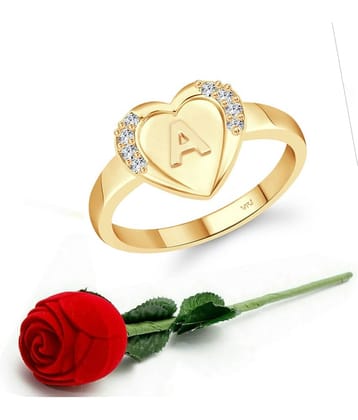 Valentine Initial '' A '' Letter in heart ring alphabet for women and Girls
