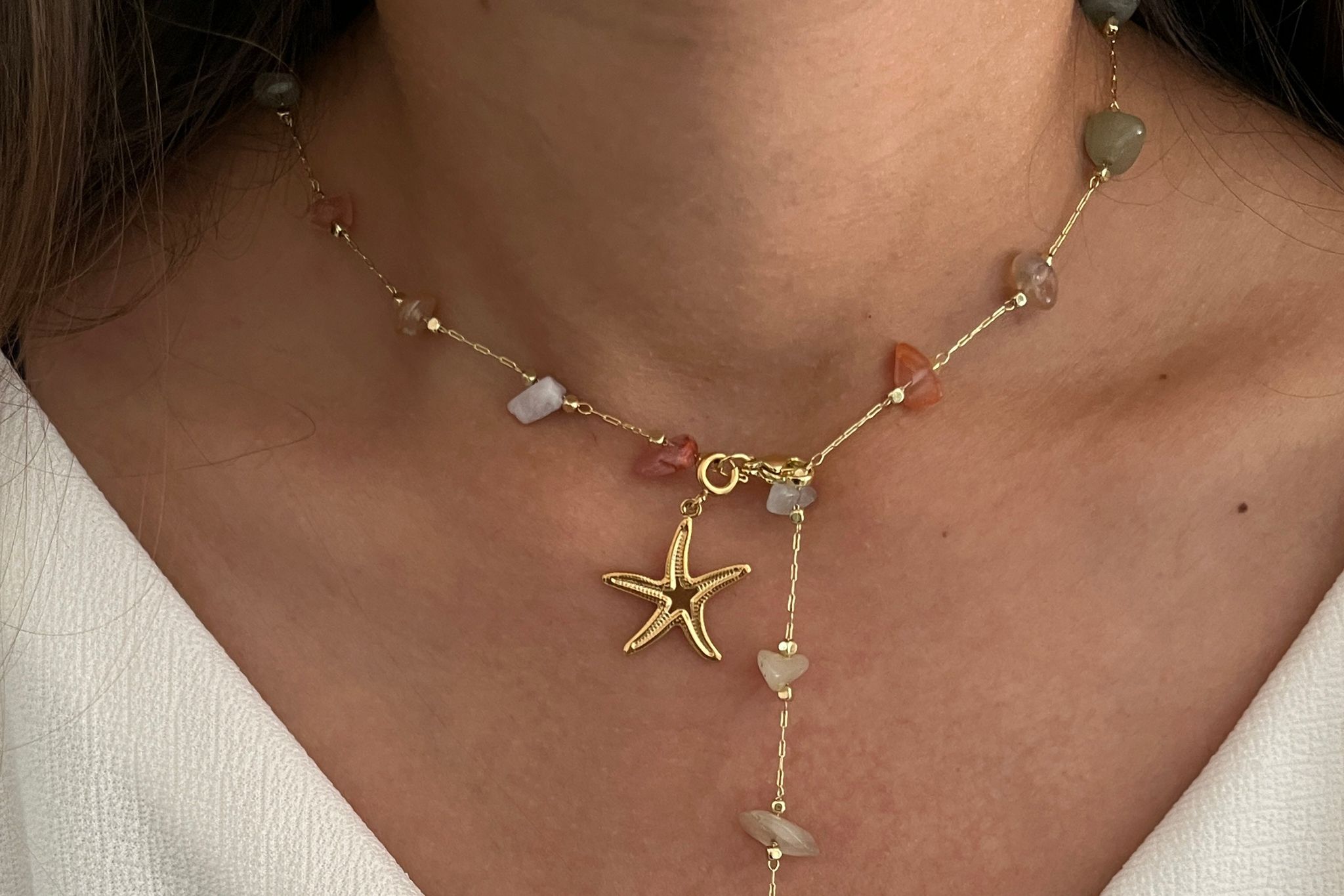 Create your own Lariat Necklace-Dainty Pearl Chain / Freedom Butterfly Charm