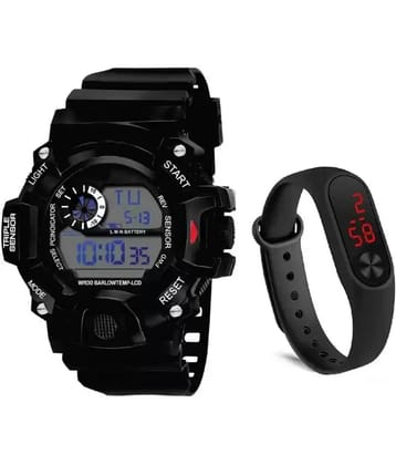 Trex Black Silicon Digital Mens Watch