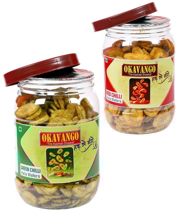 Banana Chips Green Chilli & Red Chillies Flavour 300 Gms X Pack Of 2