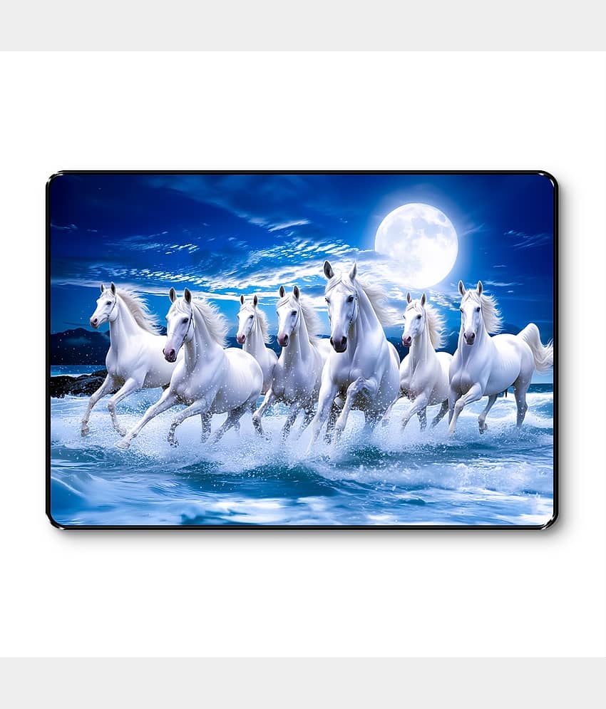 Running White Horses Moonlight Wall Art | Ocean Night UV Print
