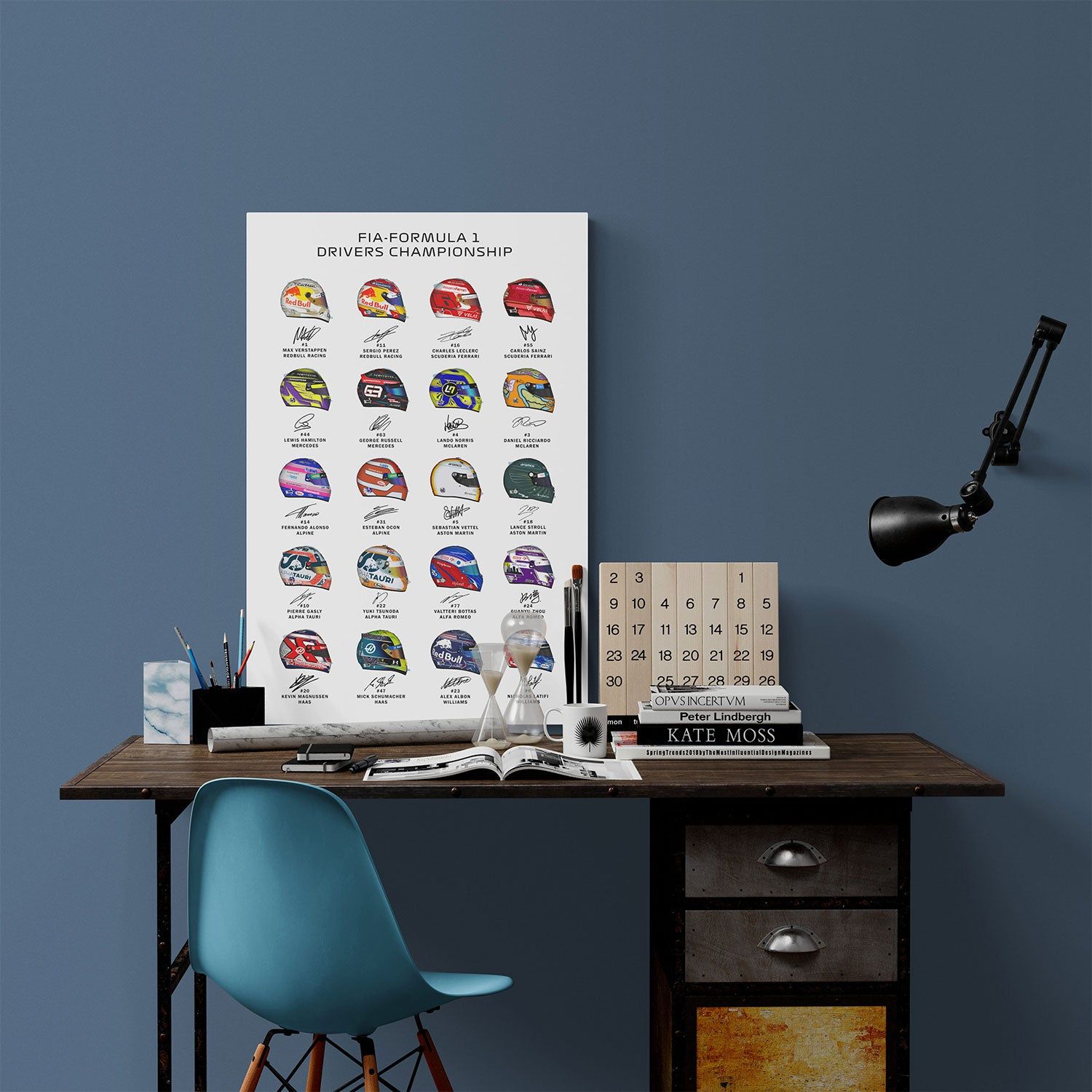 F1 Drivers Helmet Art-12 X 18