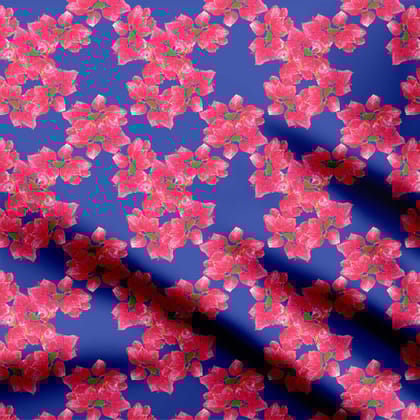 My Blue Garden Print Fabric-Cotton