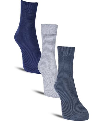 Dollar Cotton Blend Men's Self Design Dark Grey Ankle Length Socks ( Pack of 3 )