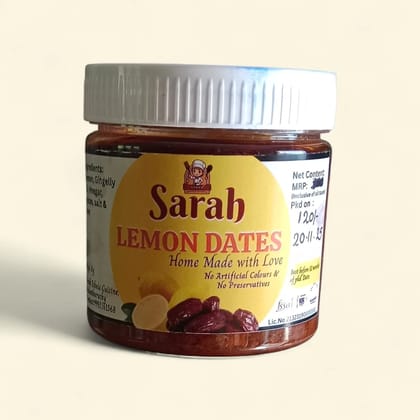 Eco-cater Lemon & Dates Pickle Sweet and Tangy Traditional Style โ 250 g (Handmade, No Preservatives) Eco-cater Lemon & Dates Pickle Sweet and Tangy Traditional Style โ 250 g (Handmade, No Preservatives)