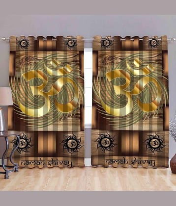 BELLA TRUE Abstract Semi-Transparent Eyelet Curtain 9 ft ( Pack of 2 ) - Multicolor
