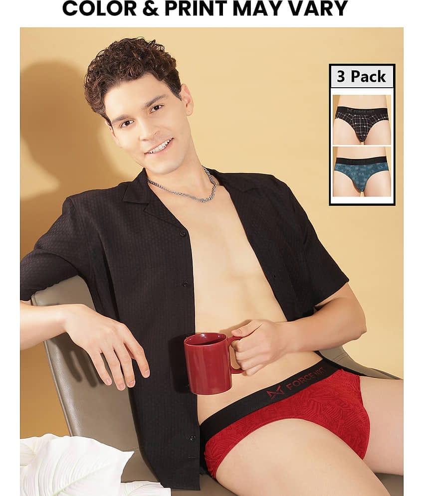 Force NXT Pack of 3 Cotton Briefs For Men's ( Multicolor )