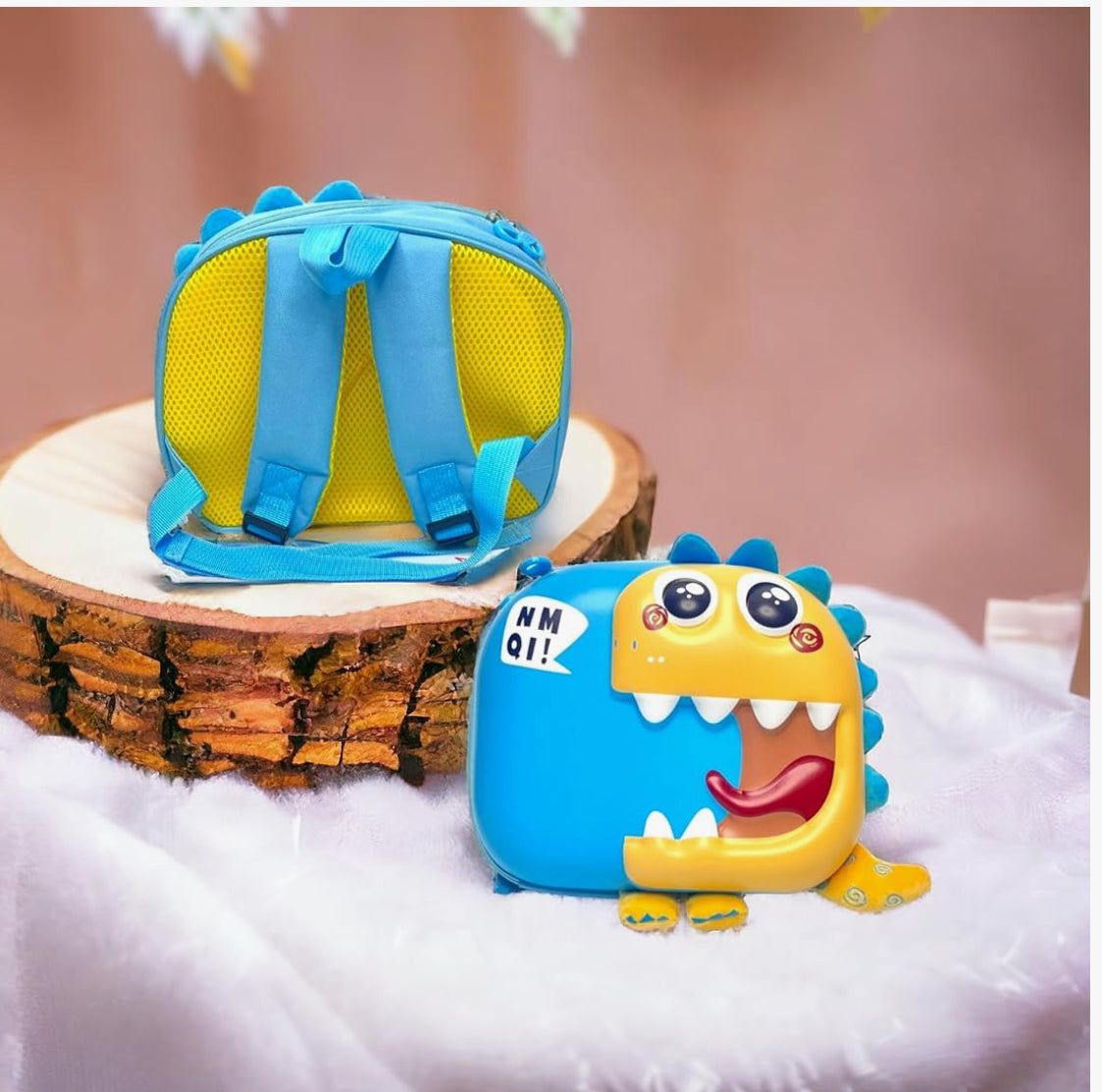 Cutest Kids Angry Baby Dino look Hardshell Backpack for Kindergarten, School Picnic, Travelling Backpack Bag Lightweight Large Capacity