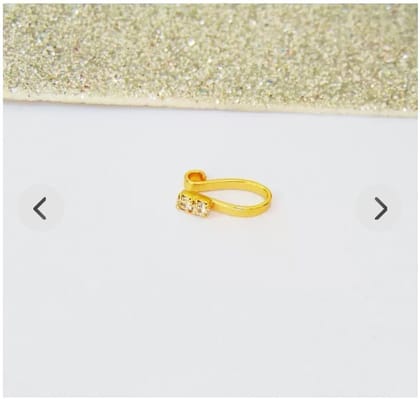 Beautiful Gold Plated Nose Pin U Shap 2 Nug Weddinge Ring Fashion Gift Jewellry Pack of 1