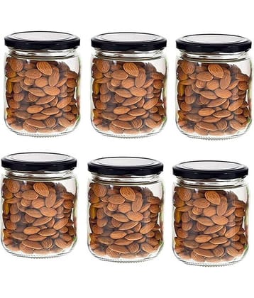 AFAST Coockes Jar Glass Transparent Spice Container ( Set Of 6 )