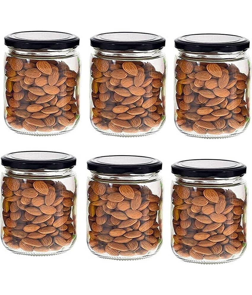 AFAST Coockes Jar Glass Transparent Spice Container ( Set Of 6 )