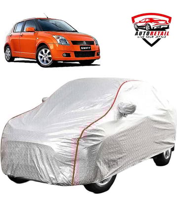 AutoRetail Car Body Cover for Maruti Suzuki Swift  [2005-2010] With Mirror Pocket ( Pack of 1 ) , Silver