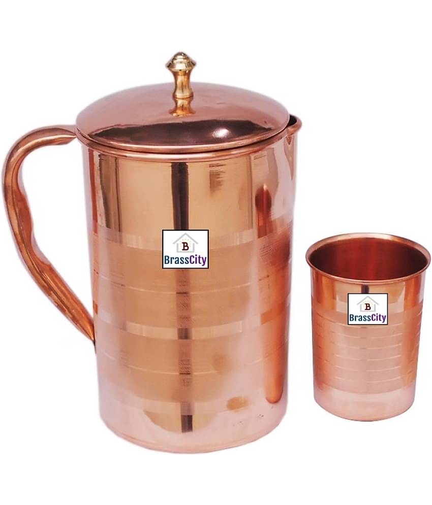 BrassCity Copper JUG 2000ML, GLASS 300 ML ml Jugs & Glasses Sets