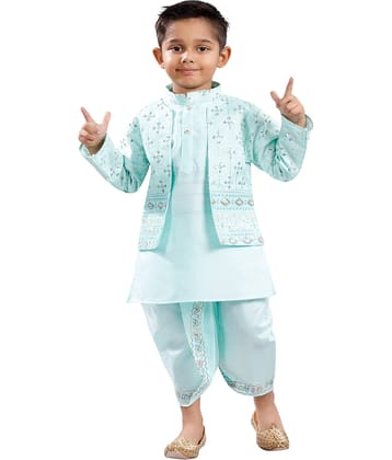 s muktar garments Baby Boys Cotton Blend Ethnic - Pattern Dhoti Kurta Set ( Yellow , Pack of 1 )