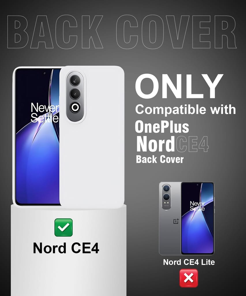 LIRAMARK Liquid Silicone Soft Back Cover Case for OnePlus Nord CE4 5G