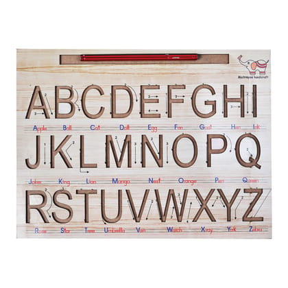 Toy Antiqua English alphabet board (Capital & Small letters) Premium Handcrafted Toy