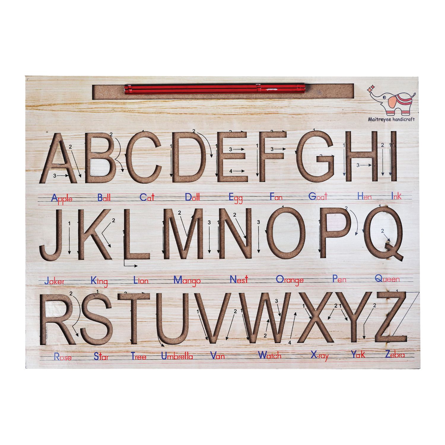 Toy Antiqua English alphabet board (Capital & Small letters) Premium Handcrafted Toy