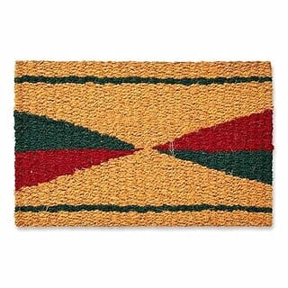 Coir Doormat with Geometric Pattern, Multicolour, Rectangular, Hand Woven, Entrance Mat (52x31x2 cm) 1 Qty