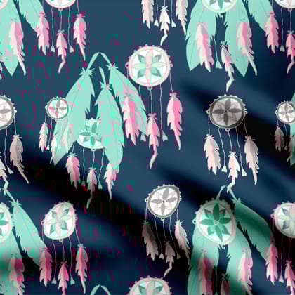 Dreamcatchers on teal-Cotton