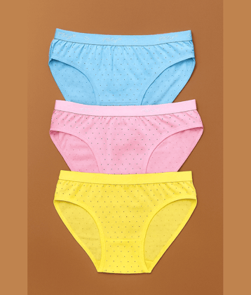 THMT Pack of 3 Cotton Briefs For Women ( Multi Color )