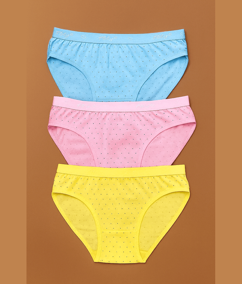 THMT Pack of 3 Cotton Briefs For Women ( Multi Color )