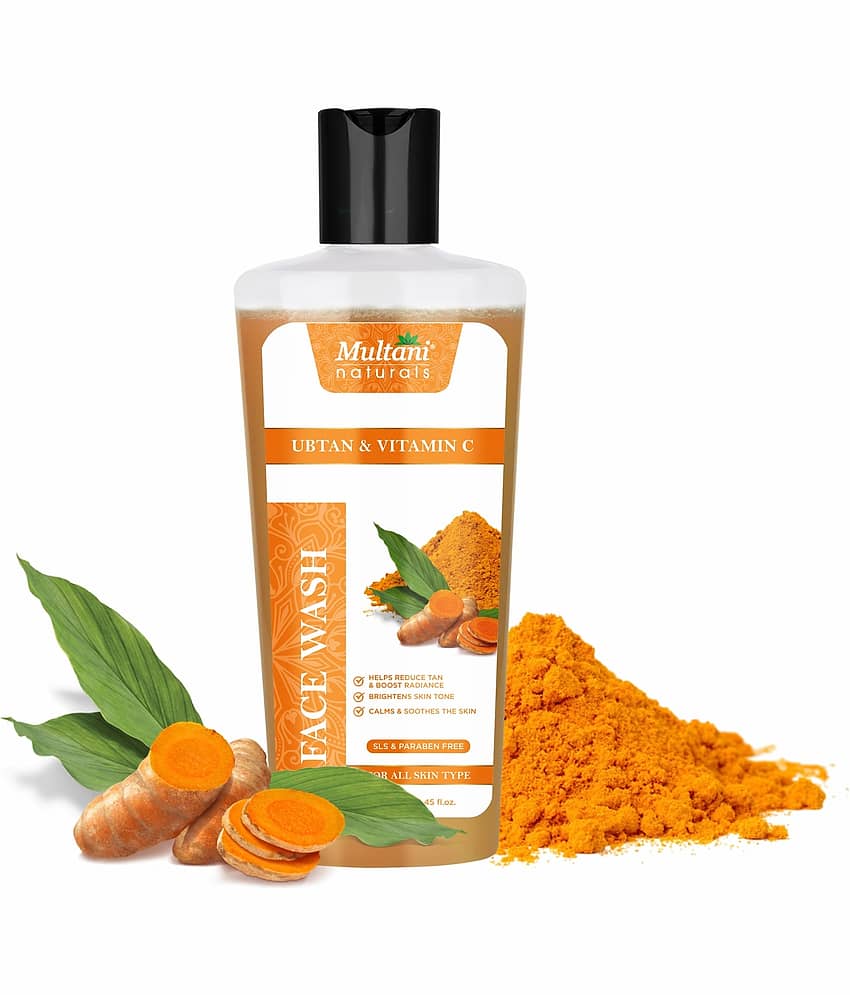 Multani Naturals Ubtan & Vitamin C Face Wash Face Clinically Tested Herbal Face Wash for Skin Brightening and Exfoliation 250ml