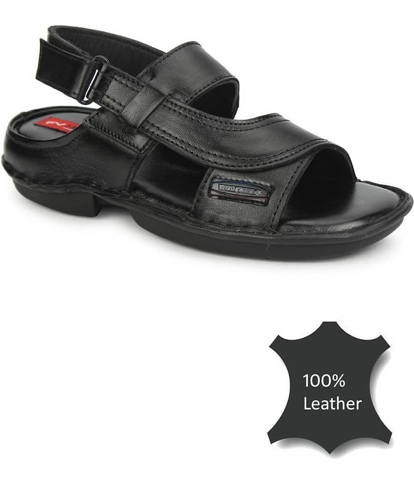 Fashion Victim Black Leather Sandals