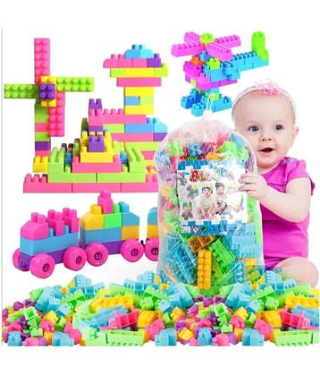 Fratelli 180+ MOST ECONOMICAL BLOCKS Smart Activity Fun and Learning Train Blocks For Kids, Multi Color Building Bricks and Blocks for Kids, Building Blocks for Kids Best Gift Toy(180+ Pcs Learning Block)