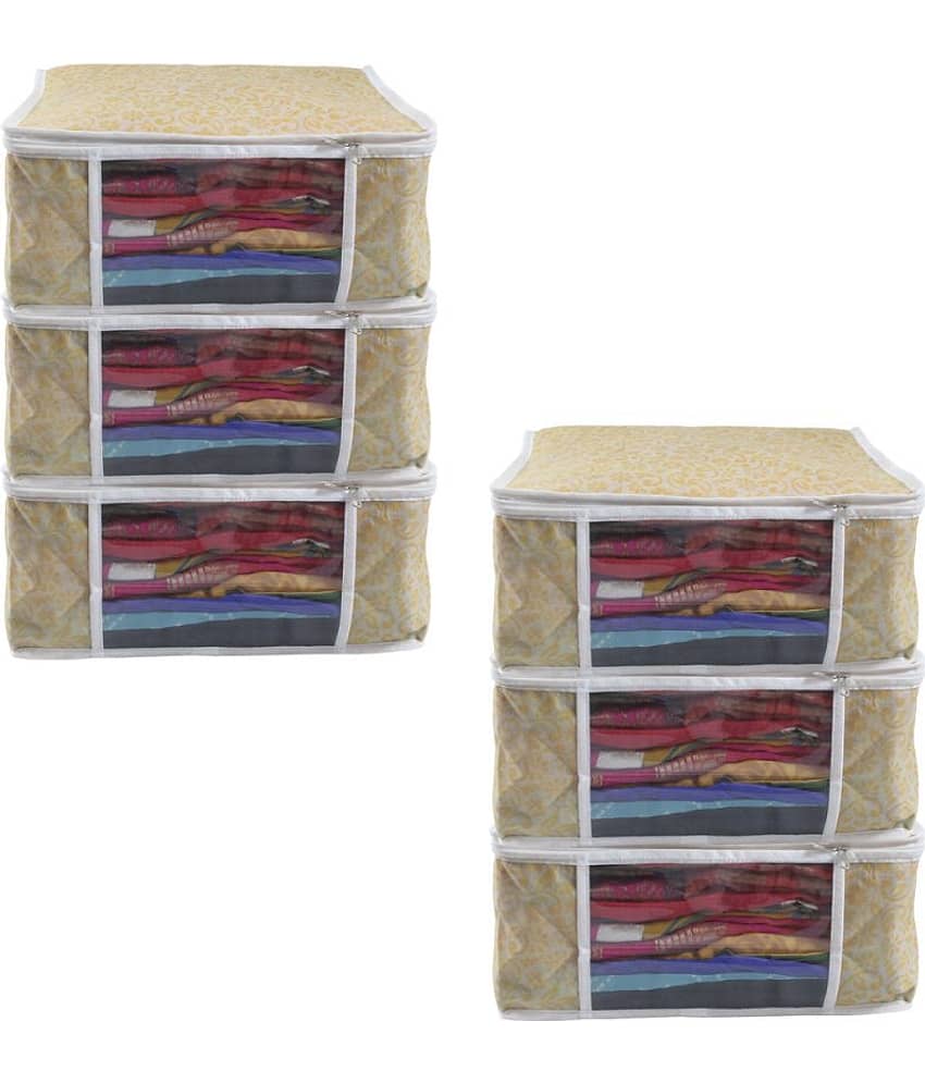 PrettyKrafts 6 pcs Saree Cover Big Size/Wardrobe Organiser/Cloth Cover |Sari Cover | clothcover | Cloth Organizer