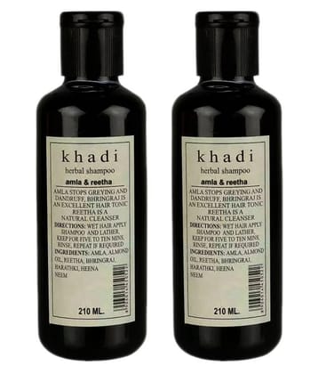 Khadi Herbal Amla & Reetha Shampoo 420 ml Pack of 2