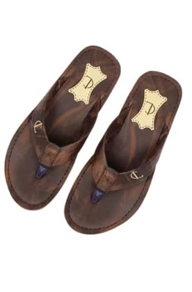 Nextwave Leather Slippers For Men | Easy Wear Slip On | Soft Cushioned Footbed Men Slippers (Brown, Black, 7)