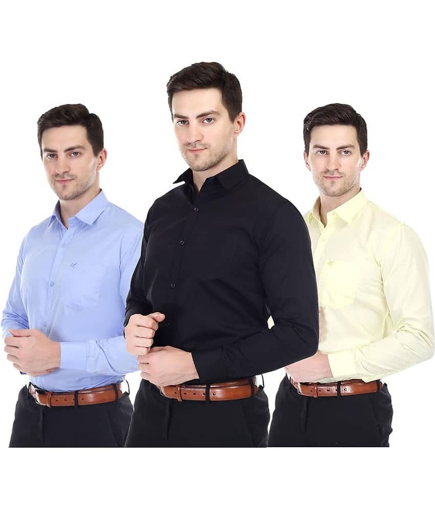 XJARVIS Cotton Blend Slim Fit Full Sleeves Men's Formal Shirt - Multicolor ( Pack of 3 )