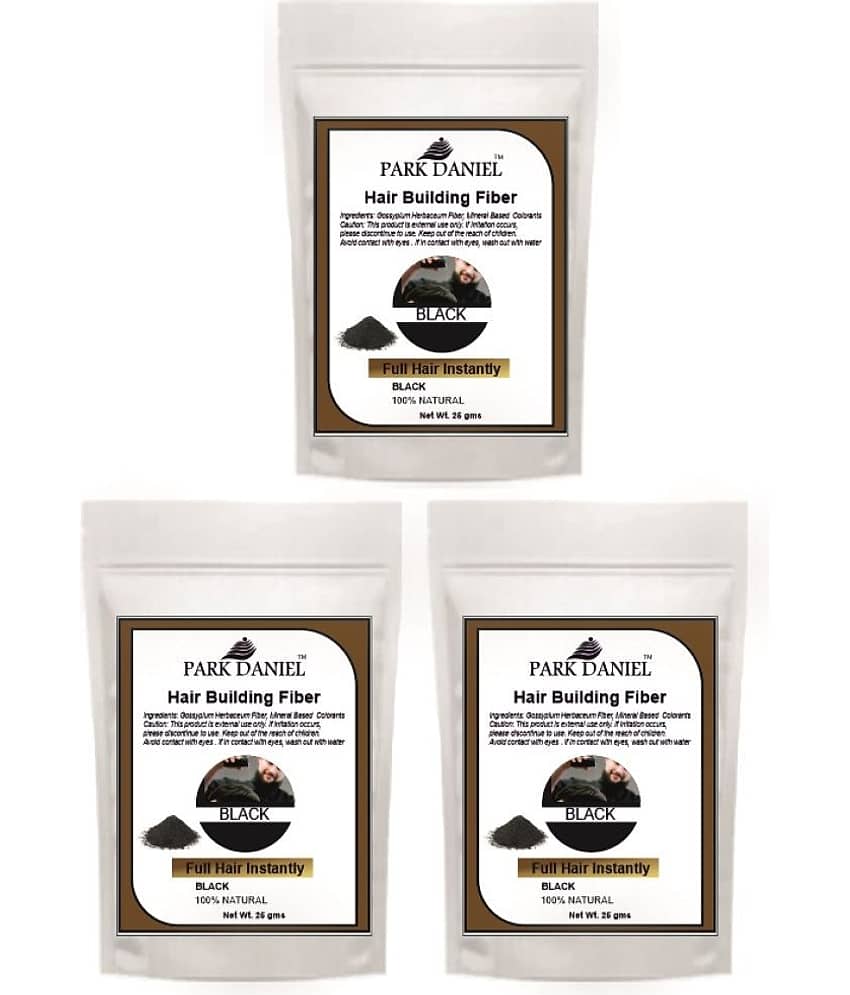 Park Daniel Hair Building Fiber Instant Fuller Hair Refill Pack (Black) 25 gm Pack of 3