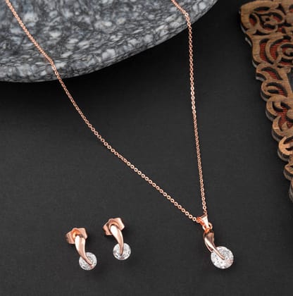 Inlaid CZ Pendent Set  - CZNKST 5263