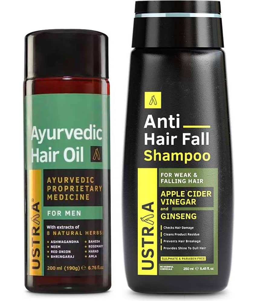 Ustraa Ayurvedic Hair Oil & Anti Hair Fall Shampoo