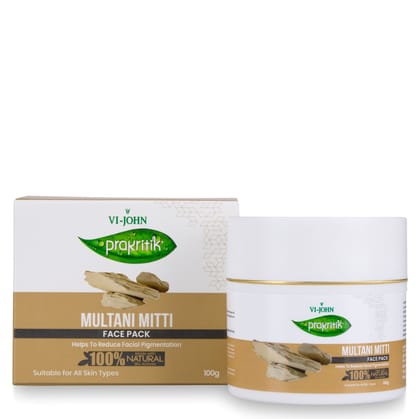 VI-JOHN Prakritik Multani Mitti Facepack for Men & Women | 100gm | Reduce Facial Pigmentation | 100% Natural Bio Actives | Cruelty-free | Paraben Free | Vegan | Dermatologist Approved | All Skin Types VI-JOHN Prakritik Multani Mitti Facepack for Men & Women | 100gm | Reduce Facial Pigmentation | 100% Natural Bio Actives | Cruelty-free | Paraben Free | Vegan | Dermatologist Approved | All Skin Types